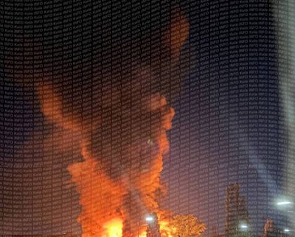 Una de las imágenes del nuevo ataque ruso sobre Kiev que se viralizó en redes sociales