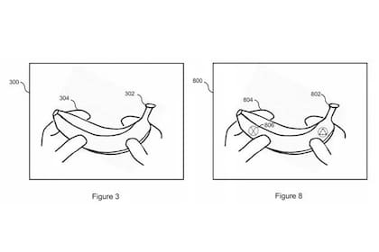 Una de las imágenes ilustrativas del sistema que permite transformar una banana o cualquier otro objeto en un control de PlayStation, de acuerdo a la patente registrada por Sony