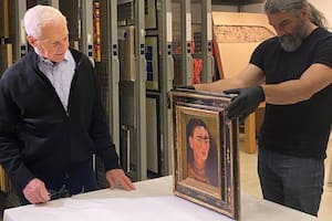 Una de las imágenes que Costantini compartió en su cuenta de Instagram, tras la llegada a Buenos Aires de la obra de Frida Kahlo