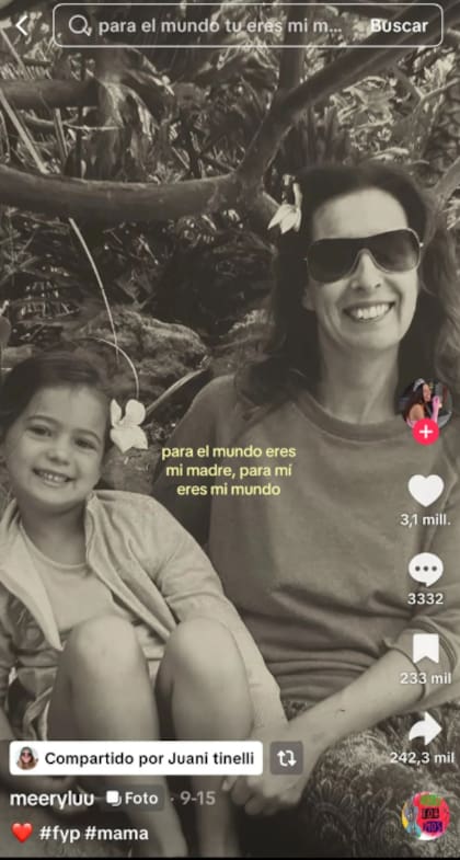 Una de las imágenes que Juanita Tinelli compartió en su cuenta de TikTok