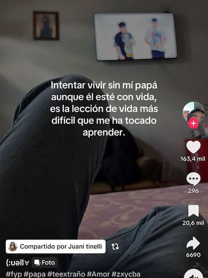 Una de las imágenes que Juanita Tinelli compartió en su cuenta de TikTok