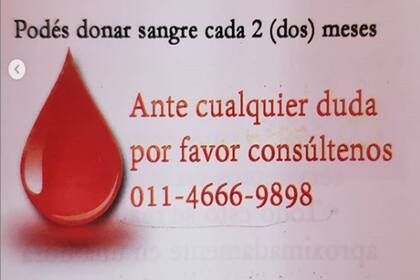 Una de las imágenes que Paula Pareto publicó en su Instagram para animar a otros a donar sangre como lo hizo ella.