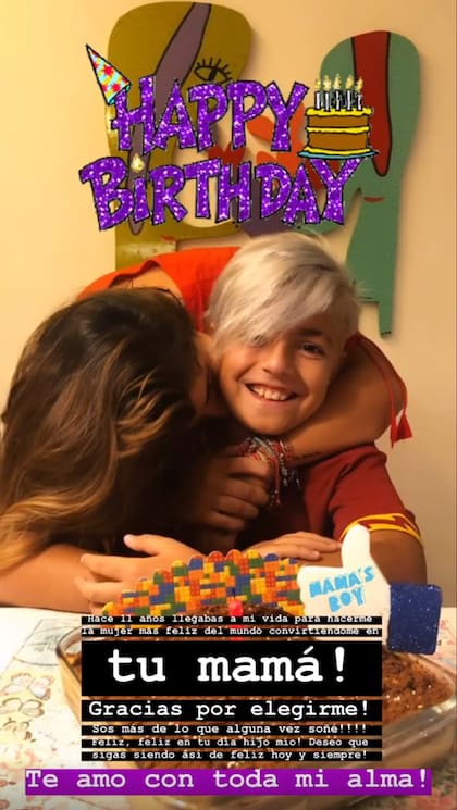 Una de las Instagram Stories que Gianinna publicó en el cumpleaños de su hijo.