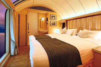 Una de las lujosas habitaciones del Twilight Express Mizukaze