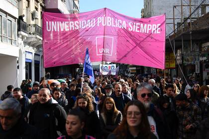 Una de las marchas universitarias realizadas en el interior del país