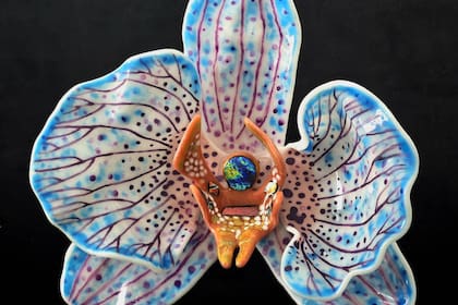 Una de las obras de Fanny Finchelman, de su colección de orquidias.