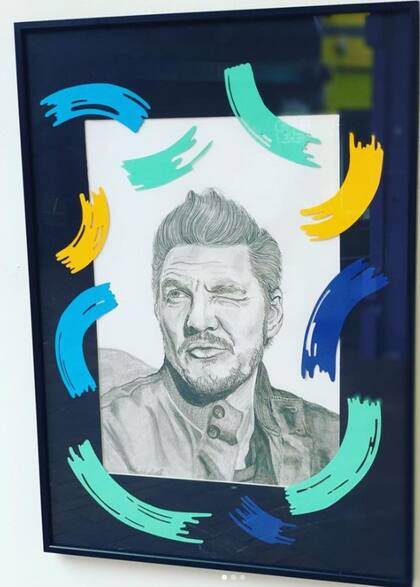 Una de las obras de Heidi Gentle Burrell sobre Pedro Pascal