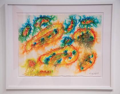 Una de las obras de la alemana, con la técnica de lluvia sobre acuarela