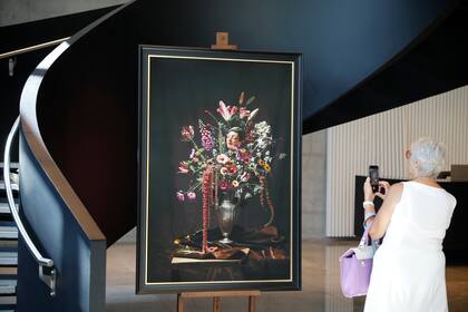 Una de las obras previas a este proyecto site-specific, inspirada en "La Flor Azteca"