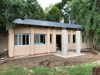 Una de las obras realizadas con eco-ladrillos en Zárate