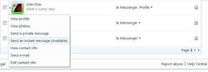 Una de las pantallas del servicio de mensajería instantánea integrado al Windows Live Hotmail