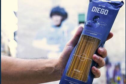 Una de las pastas que lleva el nombre de Diego y que fue lanzada hace pocas semanas en Italia