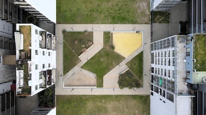 Una de las plazas del Barrio Olímpico