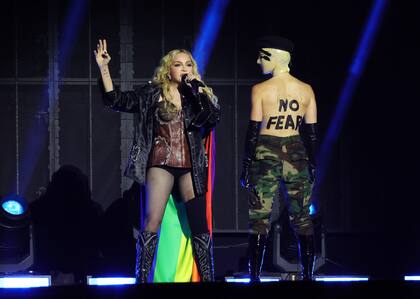 Una de las postales del concierto que brindó Madonna en Londres en octubre pasado