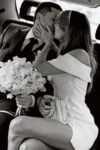 Una de las postales del día del casamiento.