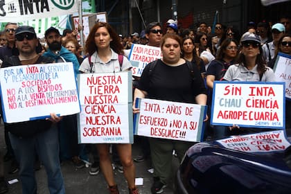 Una de las protestas de trabajadores del INTA por las medidas que se vienen llevando