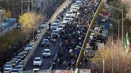Una de las protestas en Irán, el primer domingo de 2026