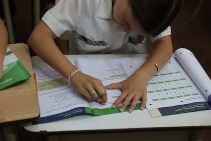 Una de las pruebas Aprender, en un colegio
