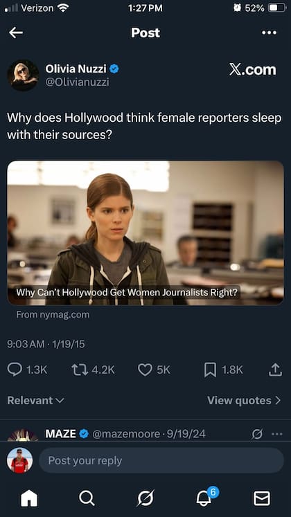 Una de las publicaciones de Nuzzi