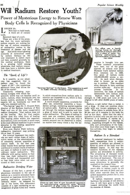 Una de las publicidades en las que se ofrecía el radio como un producto para "recuperar" la juventud