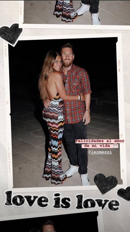 Una de las románticas fotos que Antonela Roccuzzo compartió con Lionel Messi.