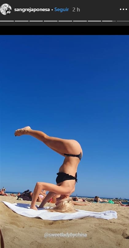 Una de las stories de La China Suarez disfrutando de las playas de Barcelona