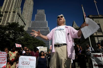 Una de las tantas protestas en Nueva York contra las plataformas de alojamiento temporario