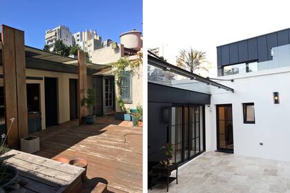 Una de las tareas más díficiles tuvo que ver con subir el perfil metálico de nueve metros que sostiene la marquesina de vidrio; se hizo por el hueco del ascensor.