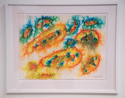 Una de las tcnicas de la artista alemana consiste en el uso de la lluvia sobre acuarela