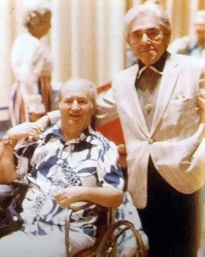 Una de las últimas imágenes de Moe Howard y Larry Fine juntos