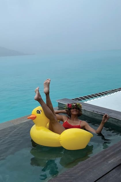 Una divertida imagen
en sus vacaciones en
la Polinesia francesa