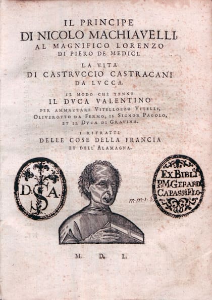 Una edición de 1550 de su obra El Príncipe. Fuente: Wikipedia.