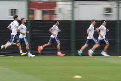 Una escena del entrenamiento de la selección, de este domingo, en Barcelona