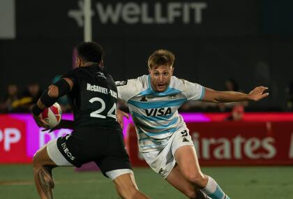 Una escena del partido entre Los Pumas y Nueva Zelanda