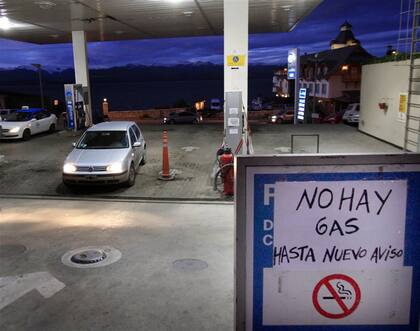 Una estación de GNC en Bariloche, donde cortaron el suministro