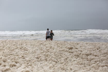 Una extraña espume cubre la costa marplatense
Foto: Mauro V. Rizzi