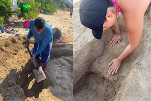 La impactante construcción de una familia en la playa para no pagar el alquiler de una carpa