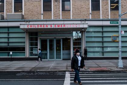 Una foto del NewYork-Presbyterian Morgan Stanley Childrens Hospital en Nueva York, el 11 de mayo de 2020, en plena pandemia de coronavirus