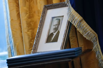 Una foto del padre de Trump en el Salón Oval de la Casa Blanca