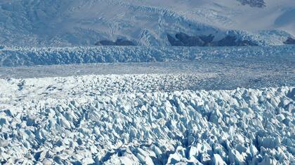 Una foto que provee un detalle de un sector del Glaciar Perito Moreno, en la Provincia de Santa Cruz
