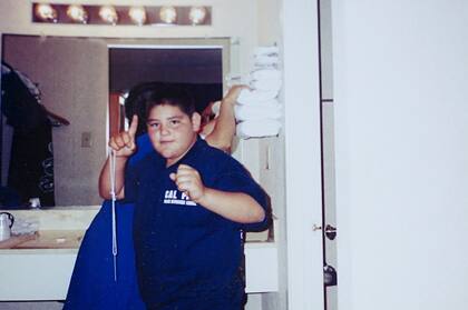 Una fotografía de Andy Ruiz Jr, de niño, cuando comenzó a entrenarse para ser boxeador