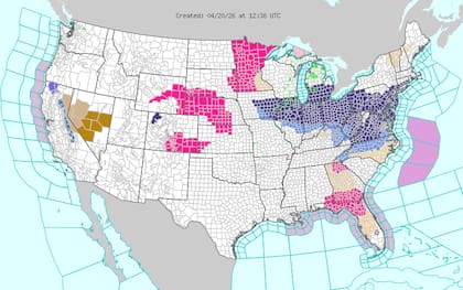 Una fuerte cresta de alta presión traerá temperaturas muy por encima del promedio desde el oeste interior hacia las llanuras del norte y centro