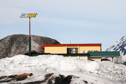 Una helada sucursal de Subway en Valdez, Alaska.