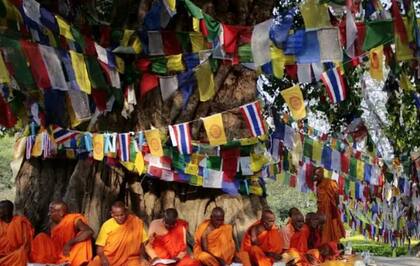 Una higuera sagrada cerca del templo Maya Devi. El lugar atrae un millón de visitantes y peregrinos al año
