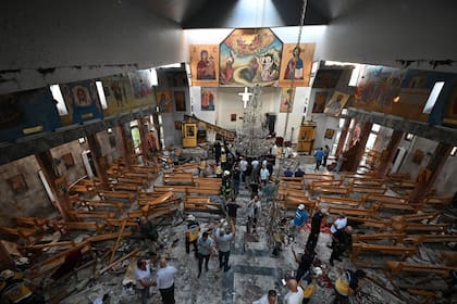 Una iglesia en Damasco, destruida por un atentado