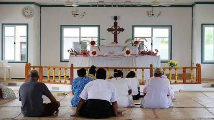 Una iglesia en Funafuti, la capital de Tuvalu.