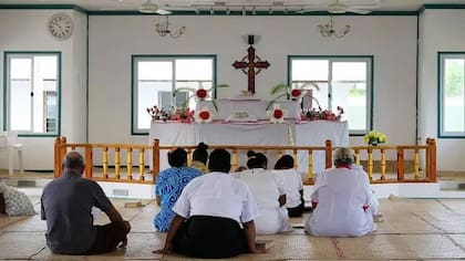 Una iglesia en Funafuti, la capital de Tuvalu