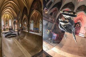 Una iglesia fue convertida en un parque de patinaje en Estados Unidos. Fotografías se volvieron virales