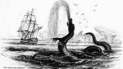 Una ilustración de una serpiente marina