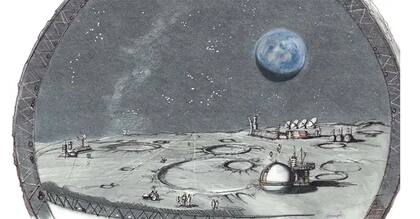 Una ilustración del espacio previsto como la "colonia lunar"